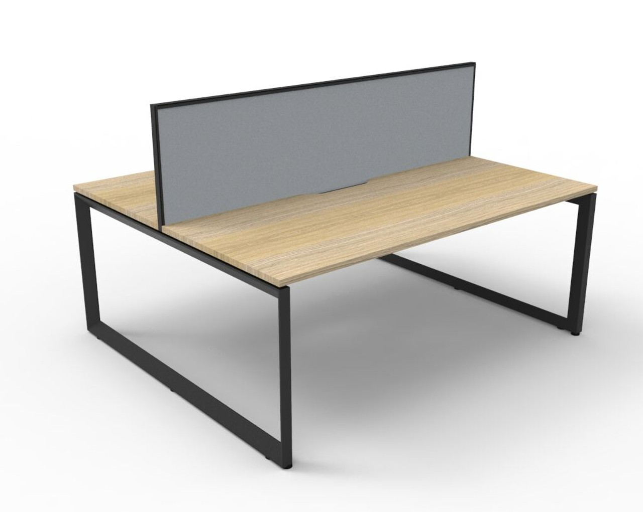 Deluxe Quick Infinity 2 Person Double Sided Desks with Screen Loop