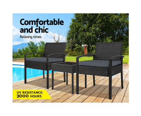 Camperdown Black 3piece Outdoor Set Urban Hyve