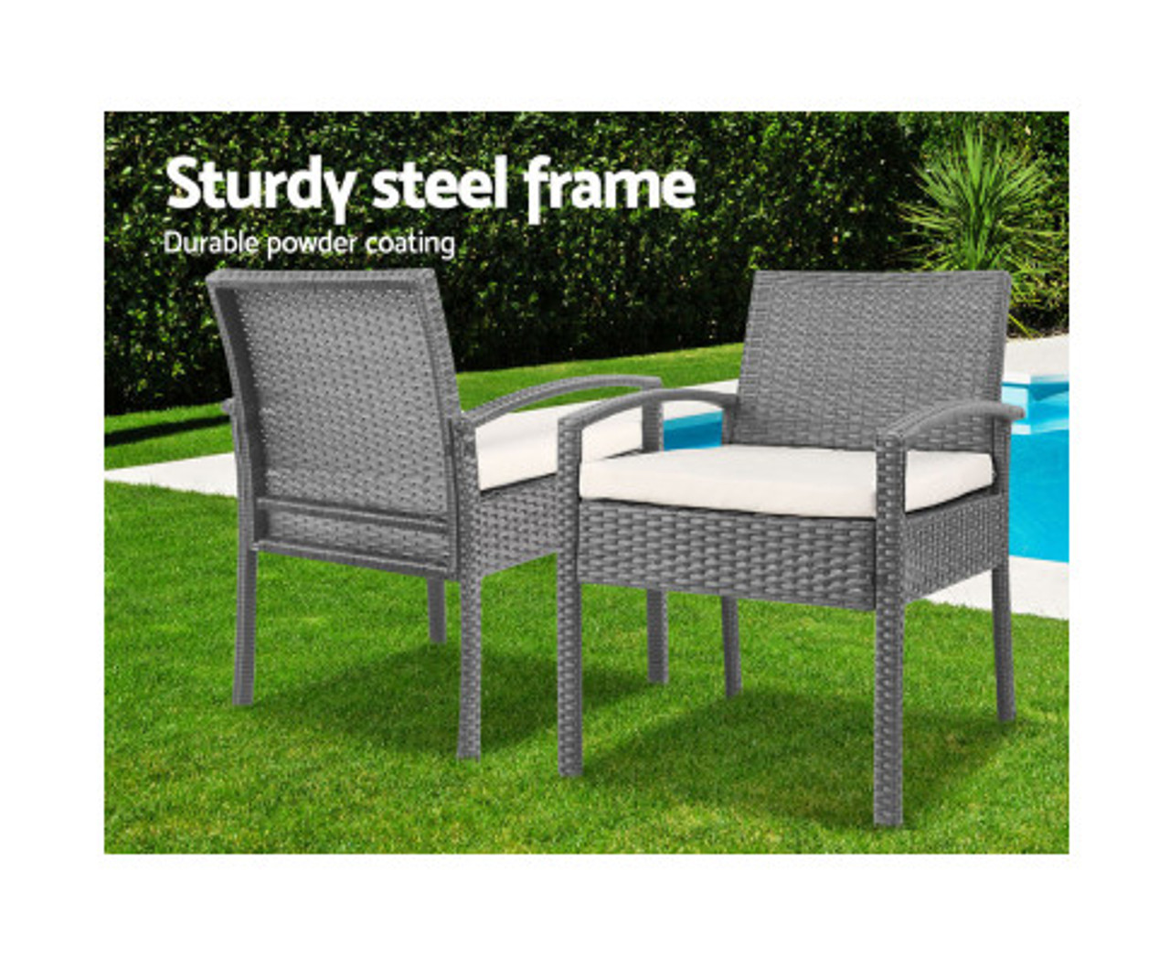 Kirrawee Grey 3piece Outdoor Set Urban Hyve