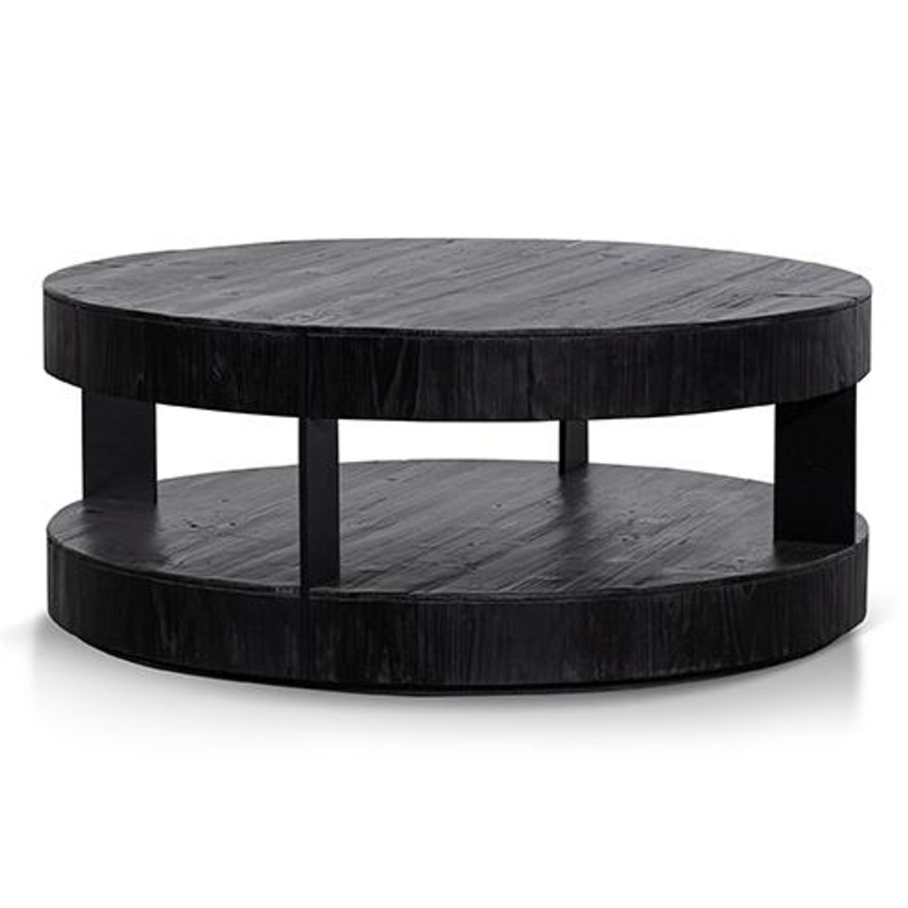 Ballogie 100cm Round Coffee Table - Full Black
