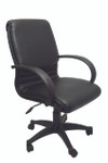 CL610 Medium Back Buget Executive Chair- Black PU Leather