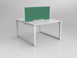 Smith 2 Person Office Desk - Double Sided Workstation with Fabric Screen