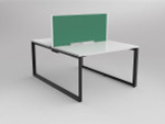 Smith 2 Person Office Desk - Double Sided Workstation with Fabric Screen