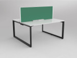 Smith 2 Person Office Desk - Double Sided Workstation with Fabric Screen