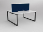 Smith 2 Person Office Desk - Double Sided Workstation with Fabric Screen