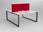 Smith 2 Person Office Desk - Double Sided Workstation with Fabric Screen