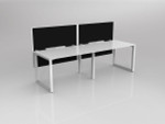 Smith 2 Person Office Desk - Single Sided Workstations with Fabric Screen