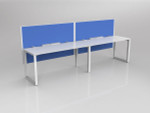 Smith 2 Person Office Desk - Single Sided Workstations with Fabric Screen