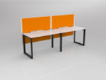 Smith 2 Person Office Desk - Single Sided Workstations with Fabric Screen