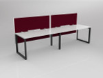 Smith 2 Person Office Desk - Single Sided Workstations with Fabric Screen