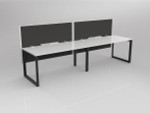 Smith 2 Person Office Desk - Single Sided Workstations with Fabric Screen