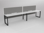 Smith 2 Person Office Desk - Single Sided Workstations with Fabric Screen