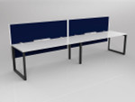 Smith 2 Person Office Desk - Single Sided Workstations with Fabric Screen