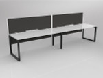 Smith 2 Person Office Desk - Single Sided Workstations with Fabric Screen