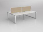 Smith 4 Person Office Workstation - Double Sided Desk with Fabric Screen