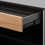 Office Desk Right Return Storage - 2m - Natural Wood - Black