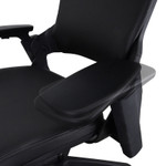 Flax Ergonomic Leather Office Chair without Headrest - Black