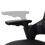 Flax Ergonomic Leather Office Chair without Headrest - Black