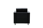 Marcus Modern Leather Lounge in Black - One / Two / Three Seater