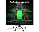 Racing Style Green PU Leather Office Desk Chair