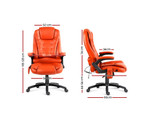 8 Point Amber PU Leather Executive Reclining Massage Chair