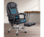 8 Point Executive Reclining Massage Chair - Black