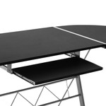 Artiss Corner Metal Pull Out Black Table Desk