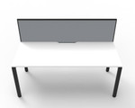Deluxe Quick Infinity 1 Person Single Sided Desks with Screen - Profile Leg