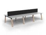 Grove 6 Users Double - Sided Desk with Radius Screens