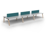 Grove 6 Users Double - Sided Desk with Radius Screens