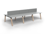 Grove 6 Users Double - Sided Desk with Radius Screens