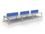 Grove 6 Users Double - Sided Desk with Radius Screens