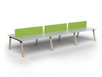 Grove 6 Users Double - Sided Desk with Radius Screens