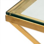 Amelia Coffee Table - Glass Top - Brushed Gold Base