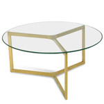 Zoe Glass Round Coffee Table - Gold Base