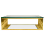 Evie Glass Coffee Table - Gold Base