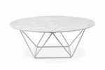 Sophie Round Marble Coffee Table - White Base