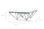 Amelia Glass Top Coffee Table - Silver Base