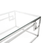 Lucy Coffee Table With Tempered Glass - Stainless Steel Base