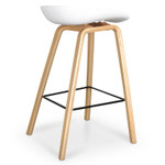 Ellie Bar Stool in White And Natural