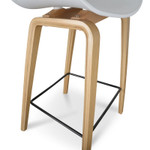 Ellie Bar Stool in White And Natural