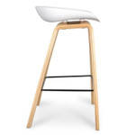 Ellie Bar Stool in White And Natural