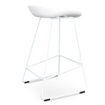 Holly Bar Stool - White Seat With White Metal Frame