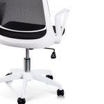 Eleanor Black Office Chair - White Arm and Base