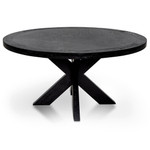 Lorne Round Wooden Dining Table - Full Black