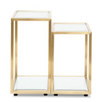 Yanchep Glass Side Table - Brushed Gold Base