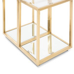 Yanchep Glass Side Table - Brushed Gold Base