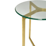 Newnes Round Glass Side Table - Gold Base