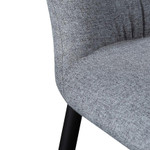 Dwellingup Beulah Fabric Dining Chair - Pebble Grey with Black Legs