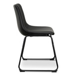 Lancelin Gympie Industrial Dining Chair - Black PU (Set of 2)